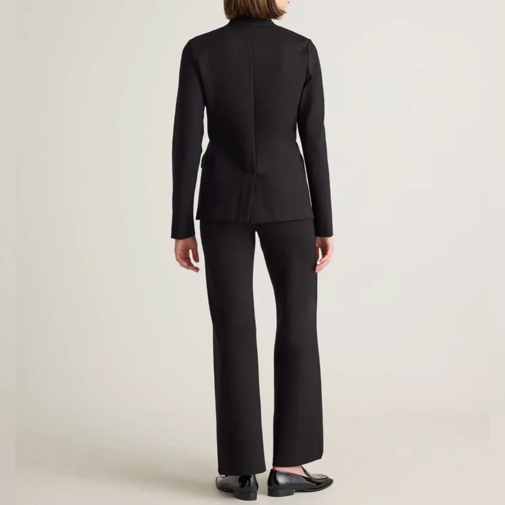 NWOT Quince ultra-stretch ponte stand collar blazer black L - Picture 13 of 13